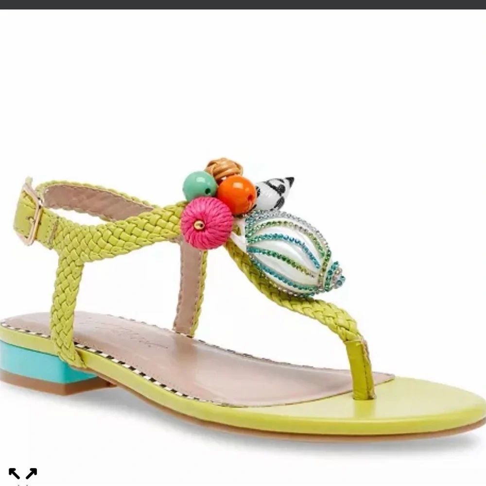 Super Fun Betsy Johnson Beaded Sandals - Picture 1 of 5